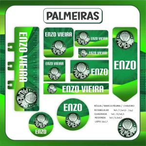 Etiqueta Escolar Palmeiras Png, Cdr e Pdf