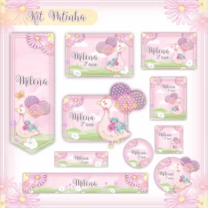 Etiqueta Escolar Patinha Studio, Png e Cdr