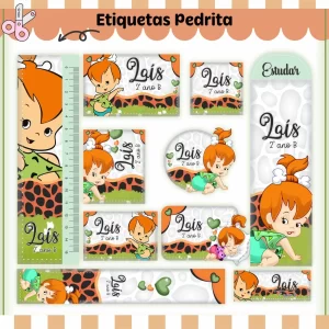 Etiqueta Escolar Pedrita Studio, Png e Pdf