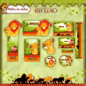 Etiqueta Escolar Rei Leão Studio e Pdf