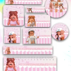 Etiqueta Escolar Roblox Png e Pdf