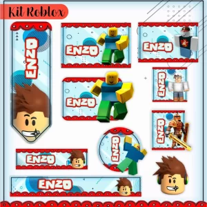 Etiqueta Escolar Roblox Studio, Cdr, Png e Pdf