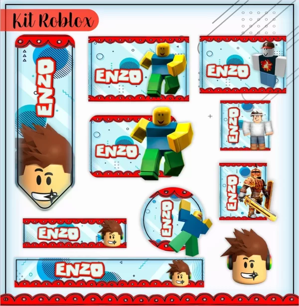 Etiqueta Escolar Roblox Studio, Cdr, Png e Pdf