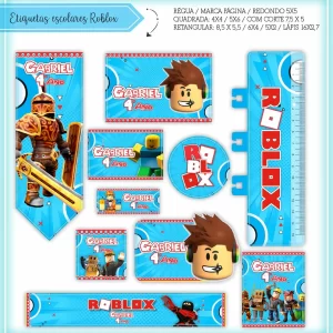 Etiqueta Escolar Roblox Studio, Png, Cdr e Pdf