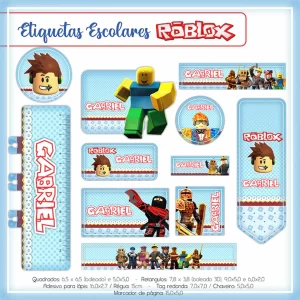 Etiqueta Escolar Roblox Studio e Pdf
