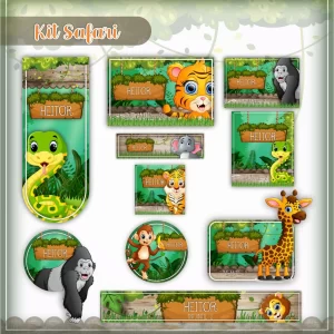 Etiqueta Escolar Safari Studio, Pdf, Cdr e Png