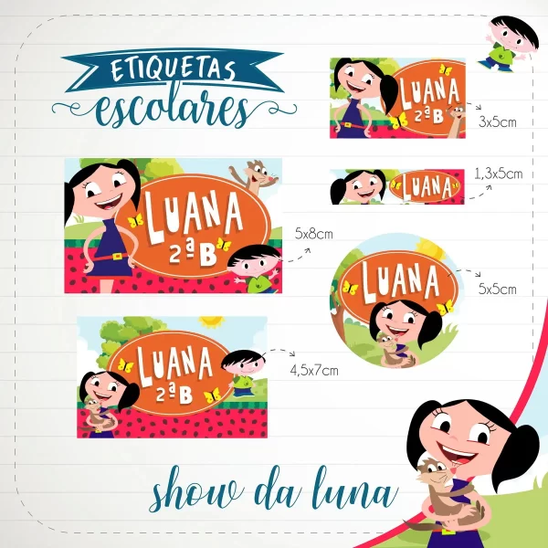 Etiqueta Escolar Show da Luna Studio e Pdf