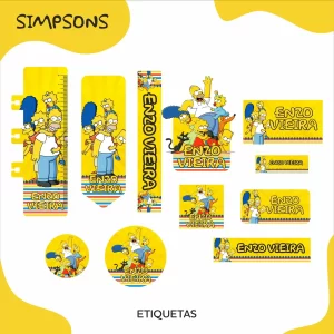 Etiqueta Escolar Simpsons Png e Pdf