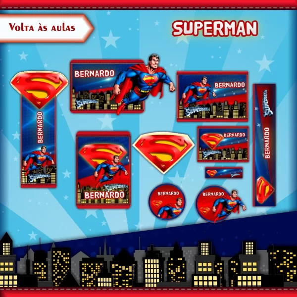 Etiqueta Escolar Super Homem Studio e Pdf