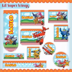 Etiqueta Escolar Super Wings Studio, Pdf, Cdr e Png