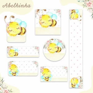 Etiqueta Escolar Tema Abelinha Png e Pdf