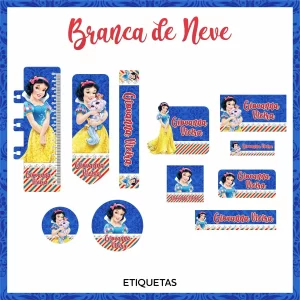 Etiqueta Escolar Tema Branca de Neve