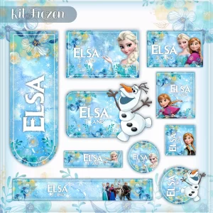 Etiqueta Escolar Tema Digital Frozen