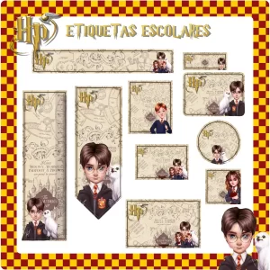 Etiqueta Escolar Tema Harry Potter Studio