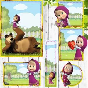 Etiqueta Escolar Tema Masha Studio