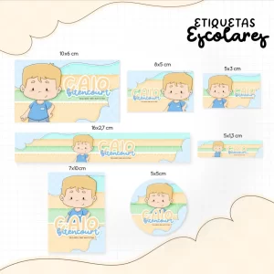 Etiqueta Escolar Tema Menino Loiro