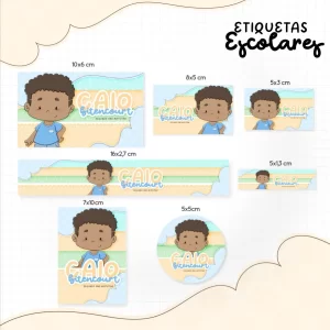 Etiqueta Escolar Tema Menino Negro