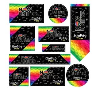 Etiqueta Escolar Tema Now United