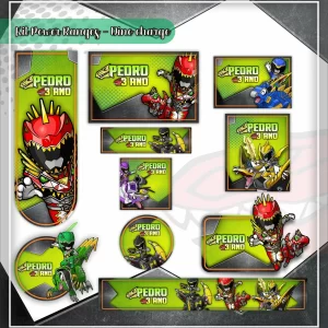 Etiqueta Escolar Tema Power Rangers