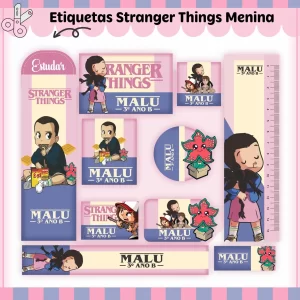 Etiqueta Escolar Tema Stranger Things