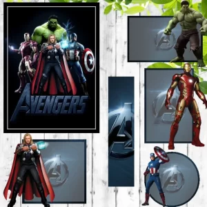 Etiqueta Escolar Tema Vingadores Studio