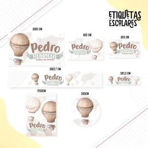 Etiqueta Escolar Tema Volta ao Mundo