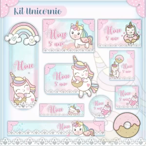 Etiqueta Escolar Unicórnio Studio, Png, Cdr e Pdf
