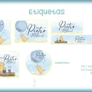 Etiqueta Escolar Ursinho Pooh Png