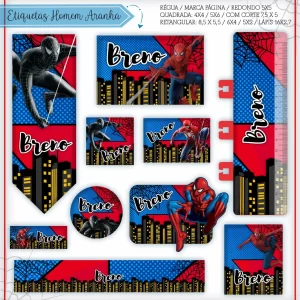 Etiqueta Escolar do Homem Aranha Para Imprimir