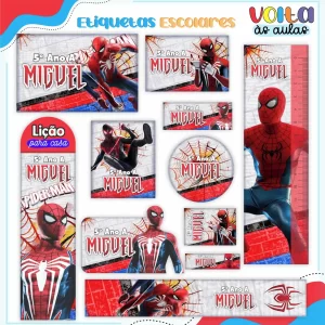 Etiqueta de Caderno Homem Aranha