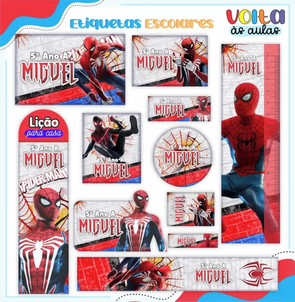 Etiqueta de Caderno Homem Aranha