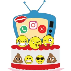 Festa Digital Topo de Bolo Emoji Studio