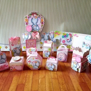 Festa Tema Elefantinho Rosa Studio e Pdf