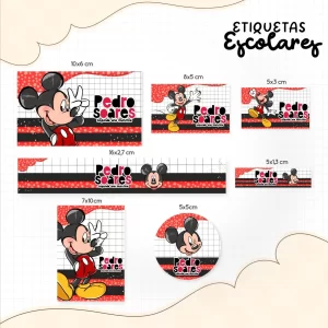 Molde Digital Etiqueta Escolar Mickey