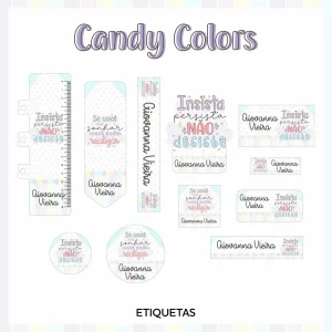 Molde Etiqueta Escolar Candy Colors