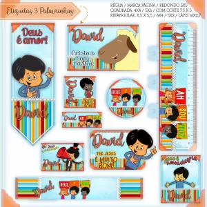 Molde Etiqueta Escolar Tema 3 Palavrinhas