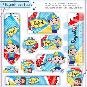 Molde Etiqueta Escolar Tema Luccas Neto