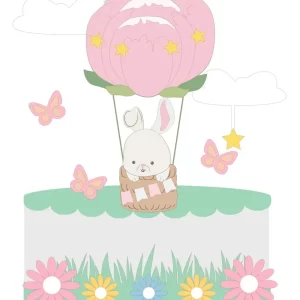 Molde Topo de Bolo Coelhinho Balão Studio