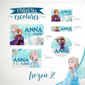 Tema Digital Etiqueta Escolar Frozen