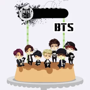 Tema Digital Topo de Bolo Bts Studio