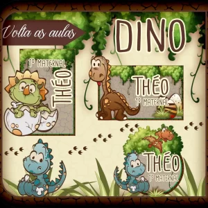 Tema Etiqueta Escolar Dinossauros Studio