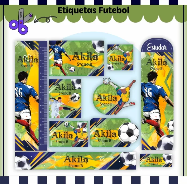 Tema Etiqueta Futebol Studio, Png e Pdf