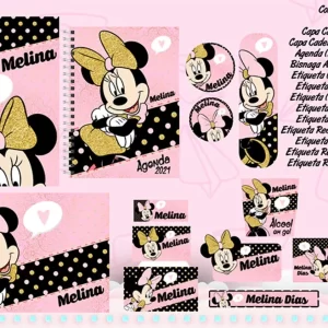 Tema Figital Etiqueta Escolar Minnie Rosa