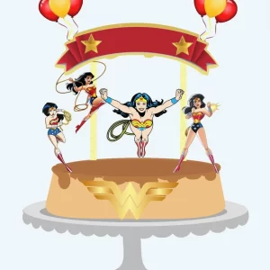 Tema Topo Bolo Mulher Maravilha Studio