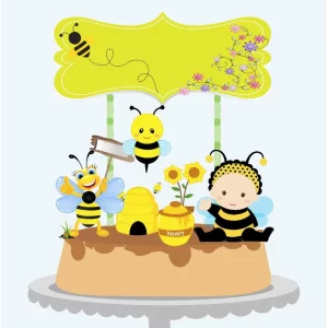 Tema Topo de Bolo Abelhinha Studio