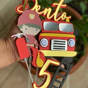 Tema Topo de Bolo Bombeiro Studio