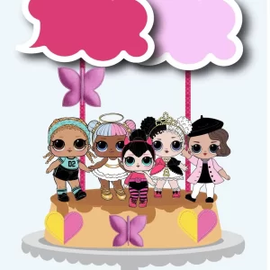 Tema Topo de Bolo Lol Rosa Studio