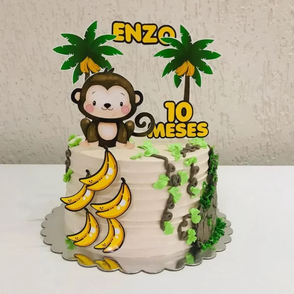 Tema Topo de Bolo Macaquinho Studio