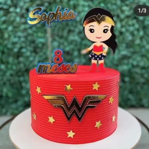 Tema Topo de Bolo Mulher Maravilha Studio