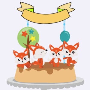Tema Topo de Bolo Raposinha Studio